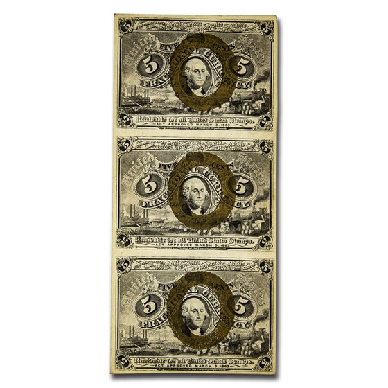 2nd Issue Fractional Currency 5 Cents VF (FR#1232,Uncut Set of 3) 2nd Issue Fractional Currency 5 Cents VF (FR#1232,Uncut Set of 3)